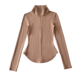 Women T-Shirt Bottoming Shirt Autumn Slim Fit Long-Sleeved T-shirt Top