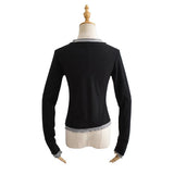 Women T-Shirt Spring Split Slim Fit Long-Sleeved T-shirt