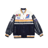 Varsity Jacket Vintage Autumn Men's Color Contrast Patchwork Embroidery