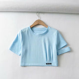 Women T-Shirt Loose round Neck Pullover T-shirt Top