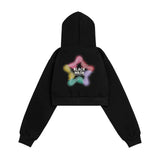 Women Hoodie Letters Cropped Hoodie Girls Spring and Autumn Long Sleeve