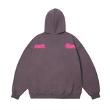 Men Hoodie Autumn and Winter Hooded Cardigan Sweater Men's Letters Puff Print Loose Zip Coat