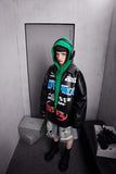 Unisex Jacket Autumn Motorcycle Printing Leather Coat