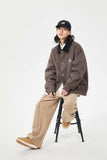 Unisex Jacket Autumn Contrast Color Canvas Coat Women's Clothing