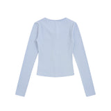 Women Long Sleeve T-Shirt Long Sleeve T-shirt Women's Spring and Autumn Button