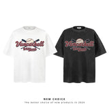 American vintage street T-shirt retro men's summer loose half-sleeved shirt