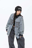 Unisex Jacket Fall Stand Collar Stitching Denim Jacket Women's Clothing