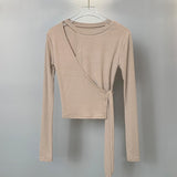 Women Long Sleeve Shirt Autumn and Winter round Neck