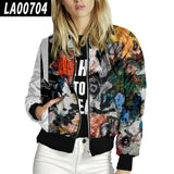 Graffiti Bomber Jacket Baseball Uniform Female Print