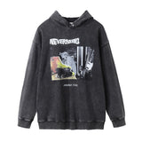 Men Hoodie Printed Hood Sweater Men's Ins Loose Washed-out Distressed Hoodie