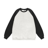 Men Hoodie Raglan Sleeve round Neck Sweater Men's Spring and Autumn Loose Casual