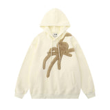 Men Hoodie Flocking Embroidered Spider Hooded Sweater Loose Casual Pullover