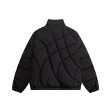 Men Cotton Mixed Jacket Coat Irregular Men Winter Embroidery Loose Cotton Jacket Coat