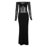 Women Dresses Autumn and Winter Women's Clothing Sexy Sheer Mesh Dress