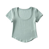 Women T-Shirt Short-Sleeved T-shirt Women's Summer Tight Top