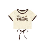 Women T-shirt Letters Embroidered Short-Sleeved T-shirt Girls Summer Casual round Neck