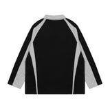 Men Hoodie Lapel Sports Sweater Men's Spring and Autumn Long Sleeve Loose Polo Shirt Pullover Top