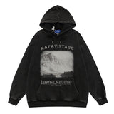 Men Hoodie Printed Washed Distressed Pullover Men's Spring and Autumn Loose Casual