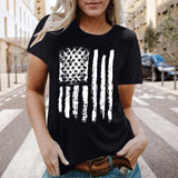 Women Independence Day T Shirt Printed Short-Sleeved Top Female Summer