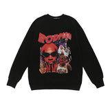 Men Long Sleeve Shirt Vintage Floral Print Long Sleeves T-shirt Men Loose Bottoming Top