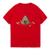 Funny Capybara Cotton T-Shirts Animal Print Men Women