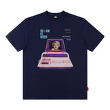 Men T Shirt Summer Retro Portrait Printing round Neck Short Sleeve