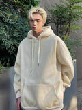Men Hoodie Hooded Sweater Men's Spring and Autumn Fashion Brand Pu Handsome Loose High-End Coat