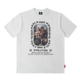 Men T Shirt Summer Retro Portrait Printing round Neck Short Sleeve