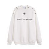 Men Hoodie Men's Spring and Autumn High Street Niche Metal Slit Neckline Long Sleeve