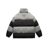 Unisex Sweater Winter Wide Striped Contrast Color Cotton Jacket