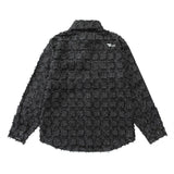 Men Long Sleeved T Shirt Plaid Cat Beard Long Sleeve Shirt Loose Embroidered Letter Shirt