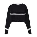Women Sweater Short Knitwear for Girls Spring and Autumn round Neck