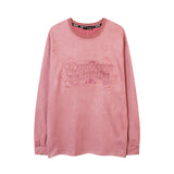 Men Long Sleeve Shirt Embroidered High Street Long Sleeve T-shirt Men and Women Loose Fashion Autumn Winter Coat
