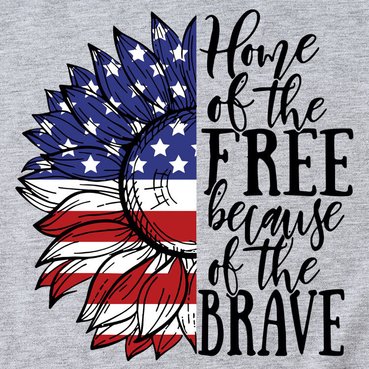 Women Independence Day T Shirt round Neck Loose Printed Short Sleeve T-shirt