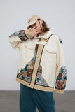Unisex Jacket Autumn Canvas Stitching Lace Jacket Women's Clothing