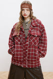 Unisex Jacket Autumn Woven Red Plaid Jacket Women's Clothing