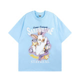 Men T Shirt Contrast Color Ribbon Bow Couple Short Sleeve T-shirt Men