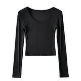 Women T-Shirt Long-Sleeved T-shirt Fall Slim Fit Bottoming Shirt