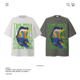 American vintage street T-shirt pure cotton men's and women's summer loose