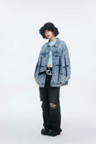 Unisex Jacket Autumn Cross Removable Washable Denim Coat Women's Clothing