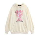 Men Fleece Lined Hoodie Printed Hoodie Autumn Men's Loose Street Long Sleeve Pullover