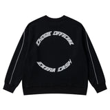 Men Hoodie Dark Letters Printed Crew Neck Sweatshirt