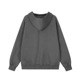 Men Hoodie Metal Decorative Loose Long Sleeve Pullover Hoodie Autumn