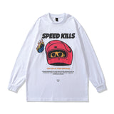Men Long Sleeve Shirt Cartoon Animation Printed Couple Hip Hop Long Sleeve T-shirt for Men and Women Spring and Autumn