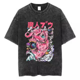 Cotton Mens Vintage Japan Anime Print Oversize TShirt