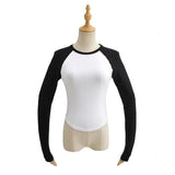 Women T-Shirt Long-Sleeved T-shirt Women's round Neck Bottoming Shirt Top