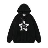 Men Hoodie Five-Pointed Star Embroidered Sweater Men's Long Sleeve Loose