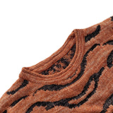 Kapital Sweater Vintage Tiger Pattern Retro Pullover round Neck Knitted Sweater for Men and Women