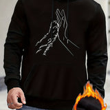 Hand Animal Paw Print Men_s Pullover Round Neck