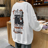 Men Hoodie round Neck Sweater Men's Autumn Hong Kong Style Loose